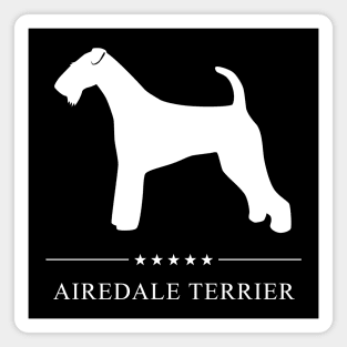 Airedale Terrier Dog White Silhouette Magnet